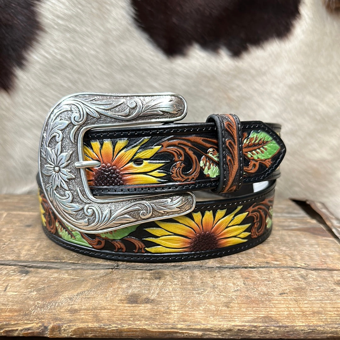 Nocona Sunflower Tooled Ladies Belt