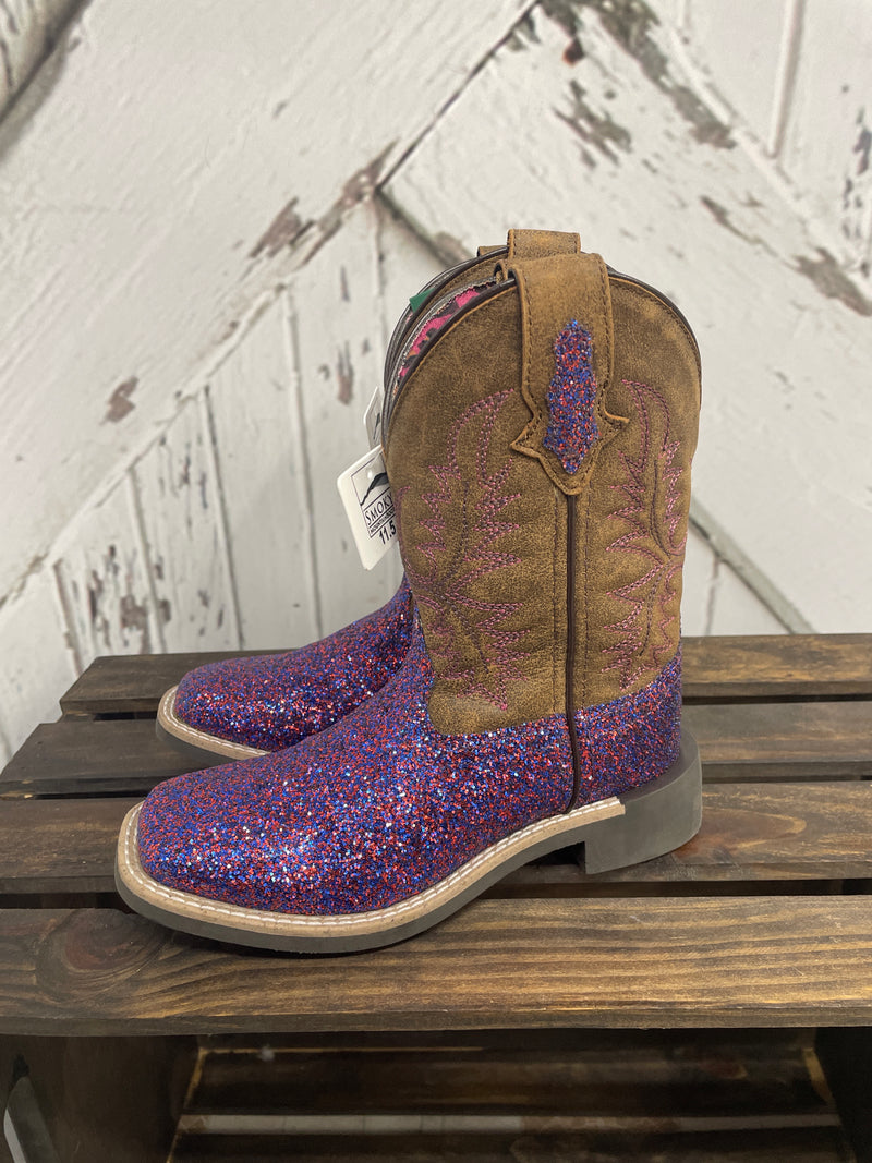 SMOKY MOUNTAIN "ARIEL" BOOTS-PURPLE GLITTER/BRN DISTRESS