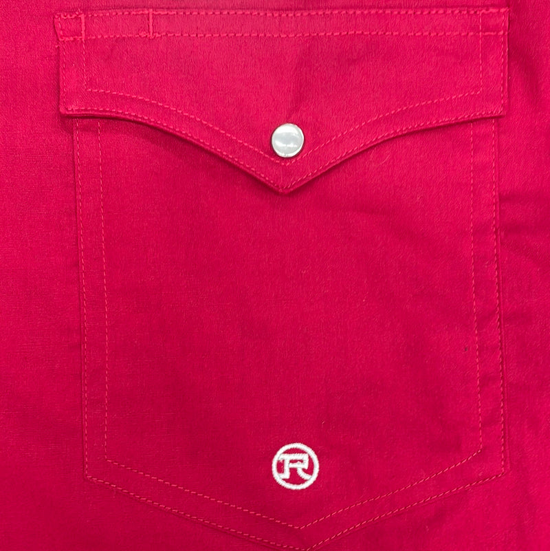 ROPER 1943 RED SOLID STRETCH LS SHIRT