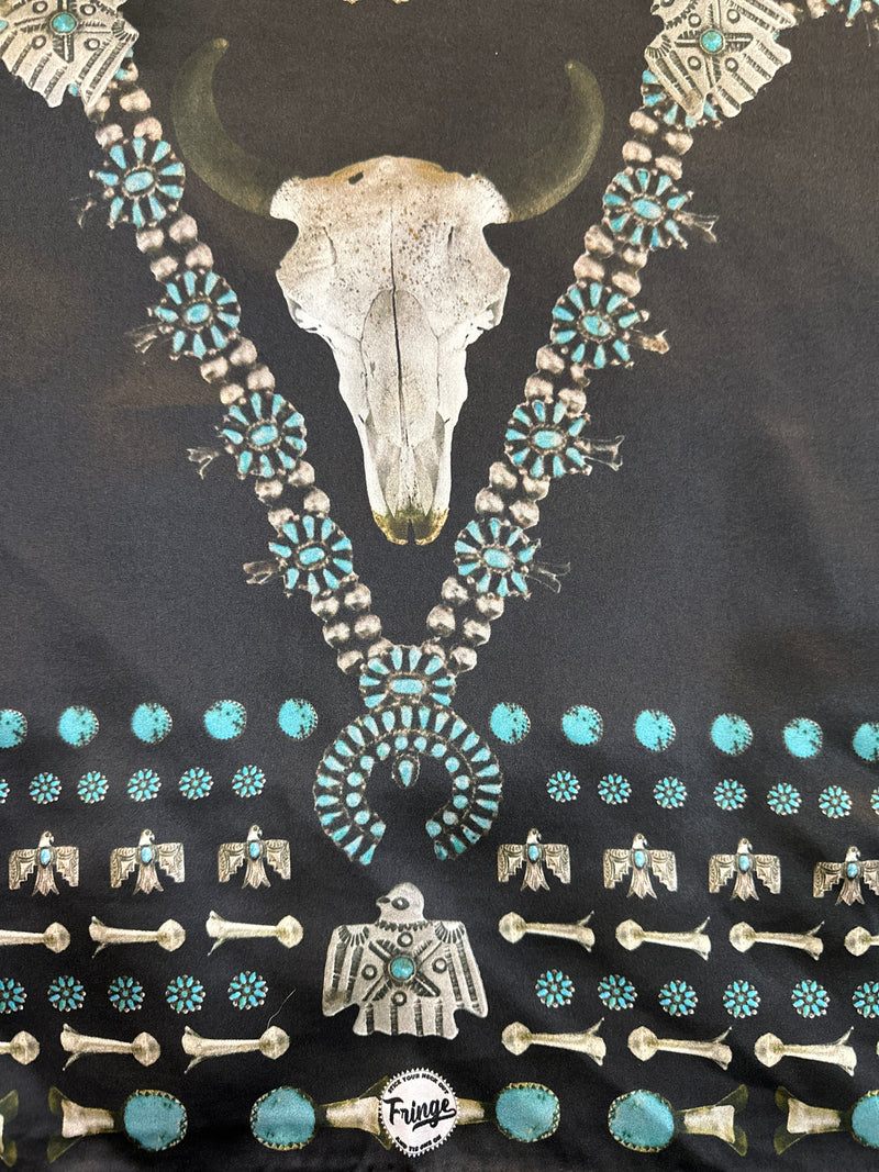 Skull and Turquoise Wild Rag