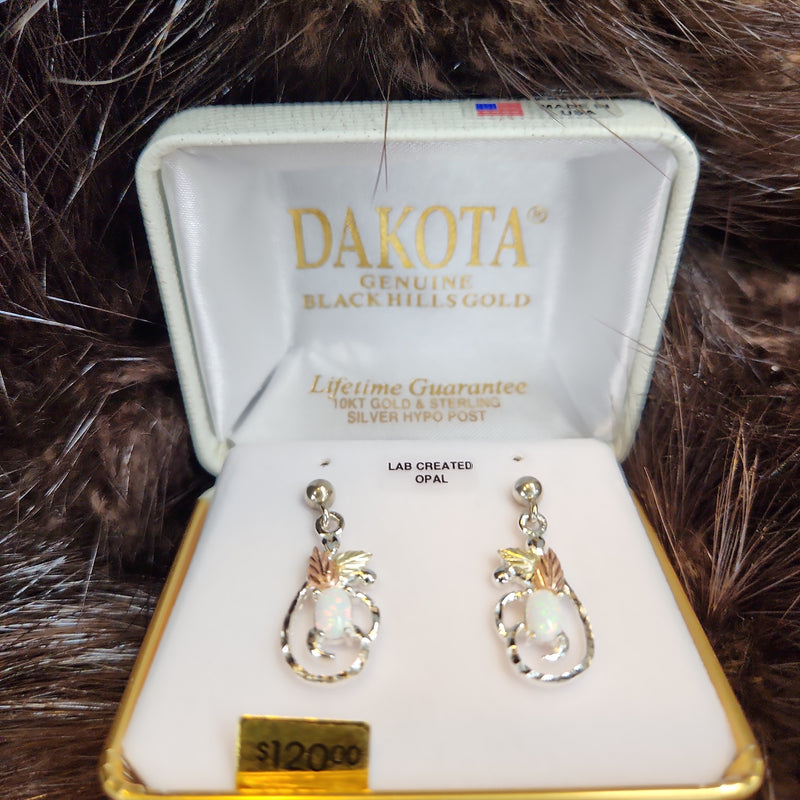 DAKOTA GOLD WHITE OPAL EARRINGS