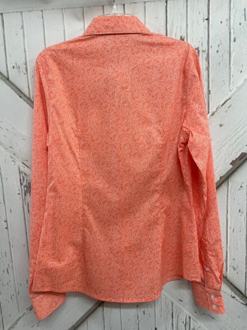 CINCH PAISLEY PRINT SHIRT-CORAL 