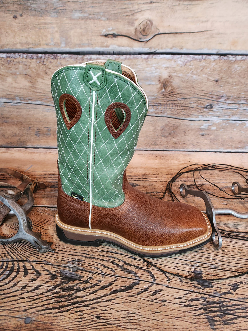 TWISTED X COGNAC METGUARD LIME LITE COWBOY WORK