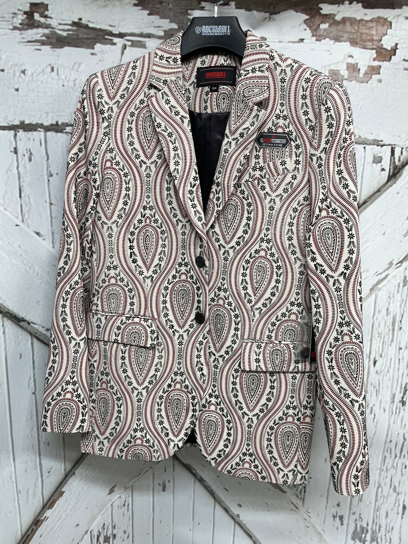 ROCK & ROLL FLOCKED PAISLEY BLAZER