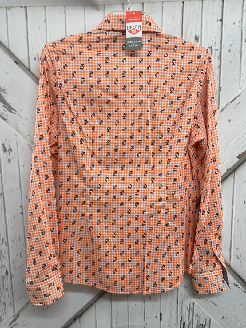 CINCH PALM TREE BUTTOM DOWN LS SHIRT