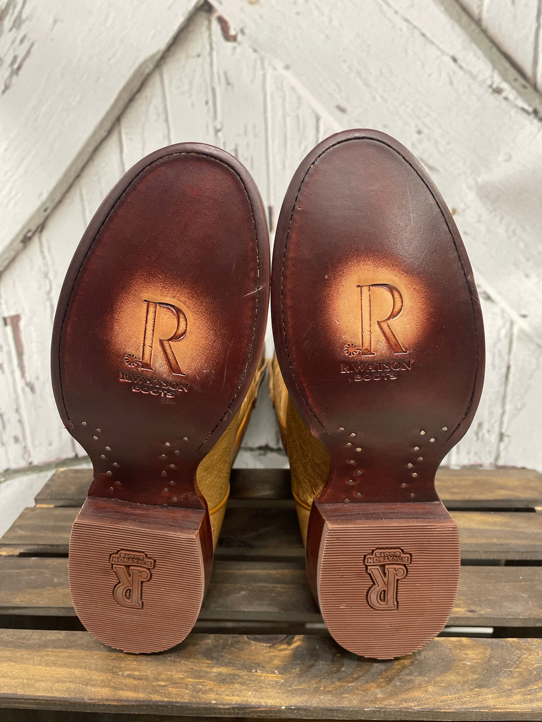 R WATSON ANTIQUE SADDLE BRUCIATO SMOOTH OSTRICH/SUNSET TAN – Hitch