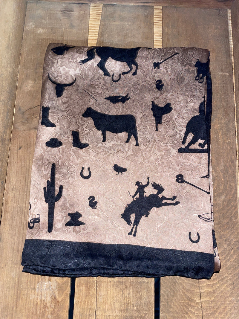 WT COWBOY LOGO SANDSTONE WILD RAG