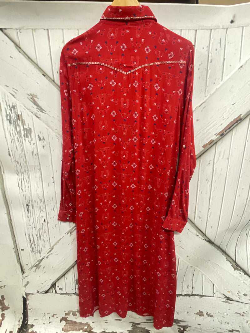 RED PANHANDLE DRESS