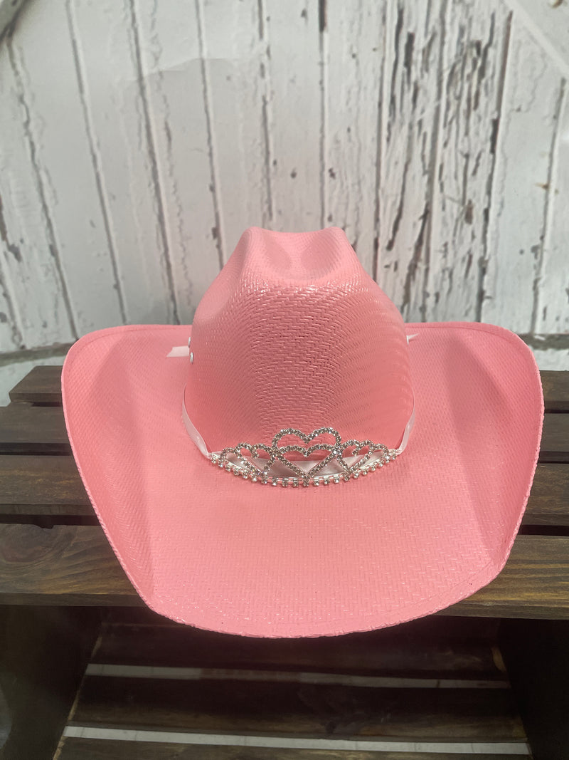 TWISTER TIARA PINK STRAW HAT