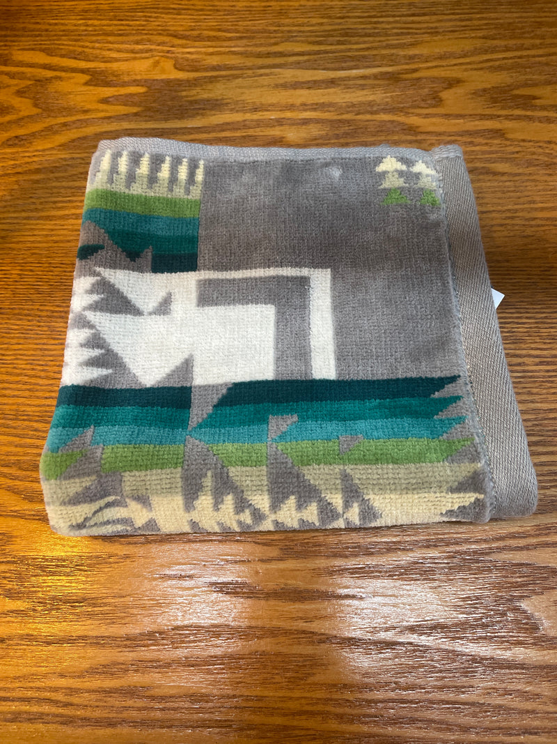 PENDLETON JAQUARD GREY WASHCLOTH