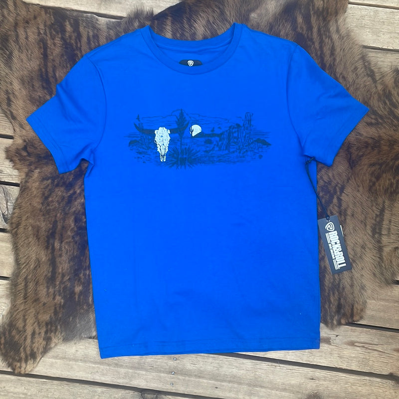 ROCK & ROLL BLUE GRAPHIC TEE