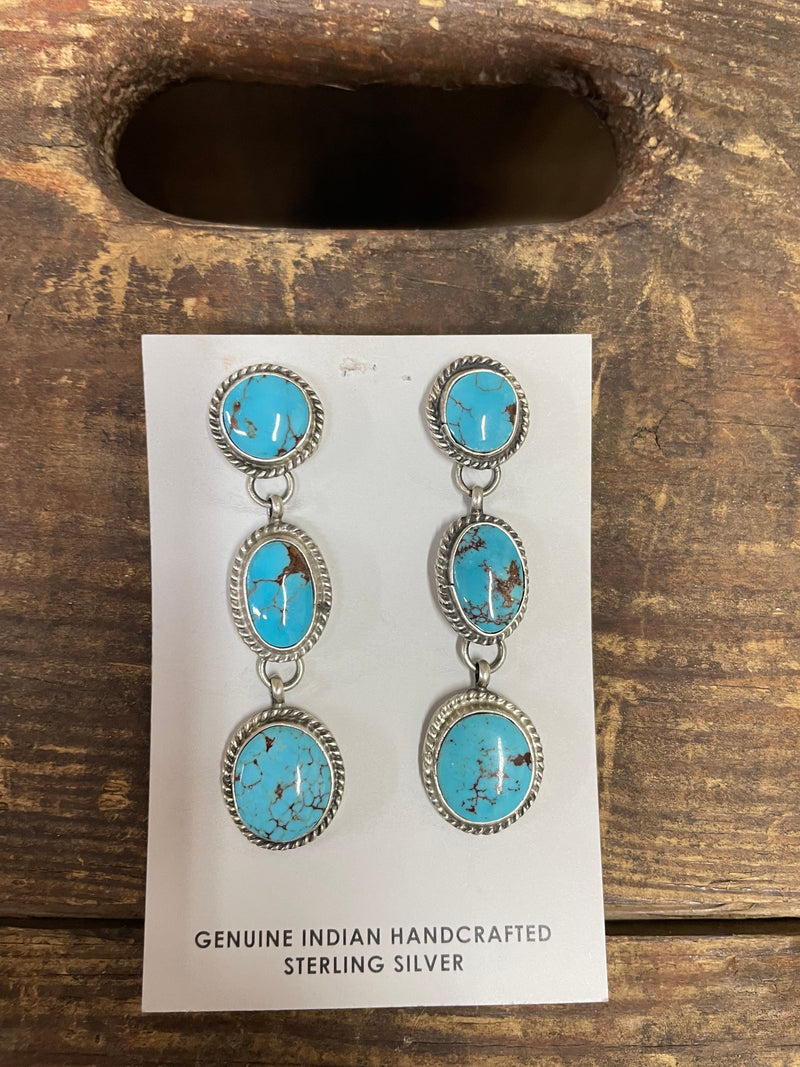 TURQUOISE DROP STUD EARRINGS