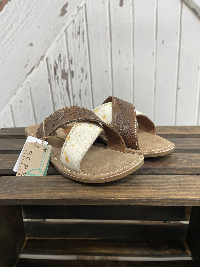 ROPER TOOLED CROSS BAND SANDAL