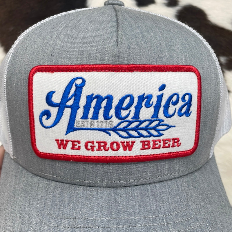 WE GROW BEER GRAY HAT