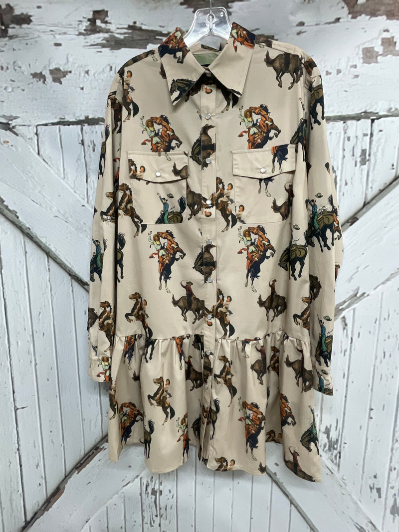 WESTERN COWGIRL RUFFLE DRESS