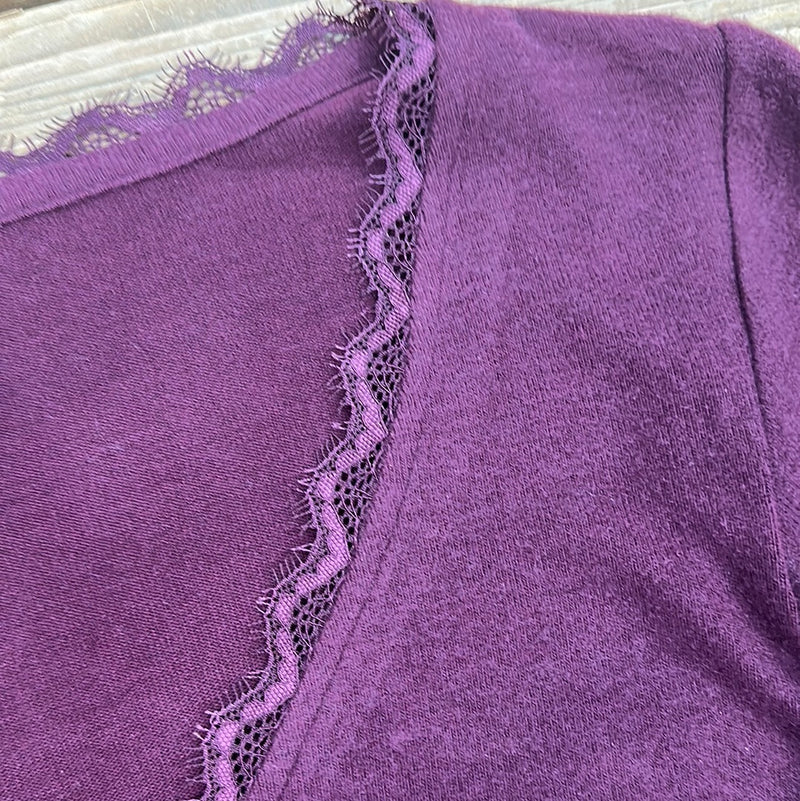 PURPLE WITH LACE SHIRT