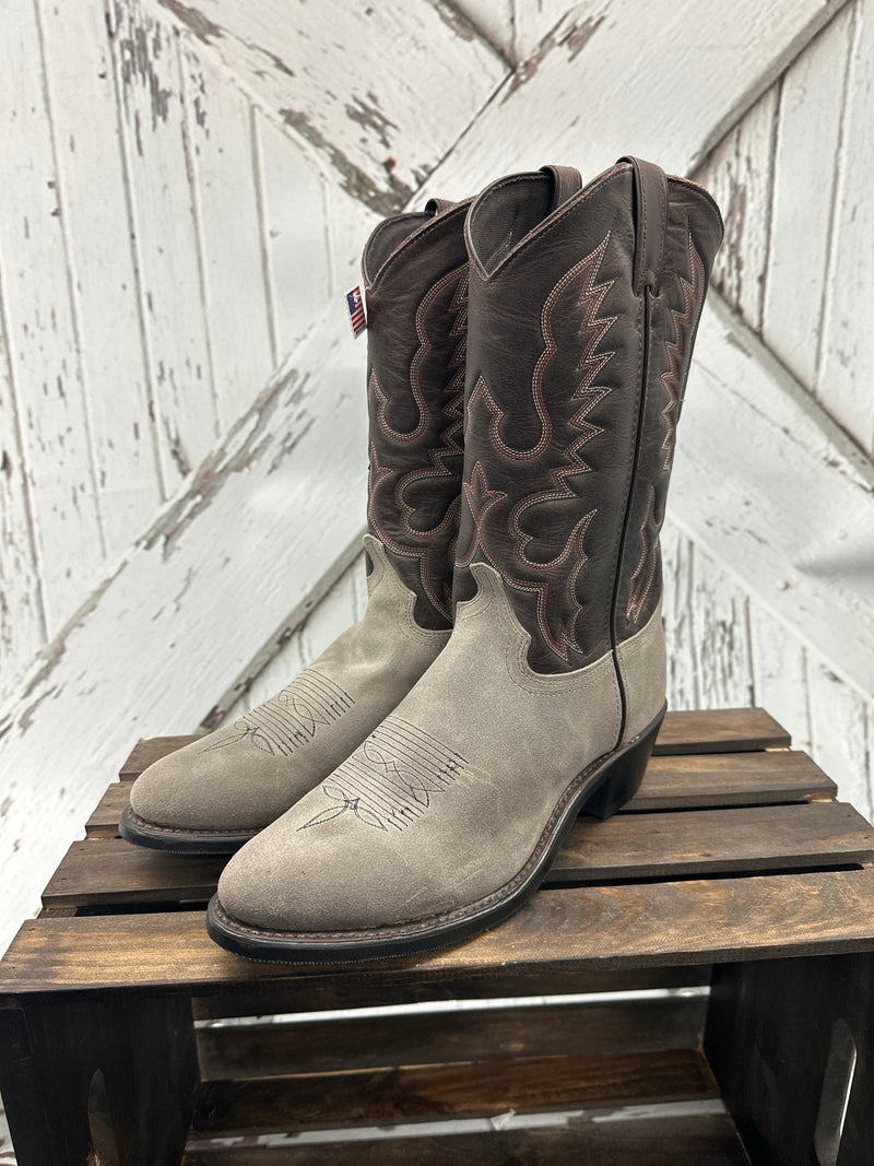 ABILENE GREY BROWN ROUND TOE BOOT