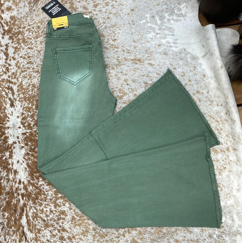 GREEN FLARE JEANS