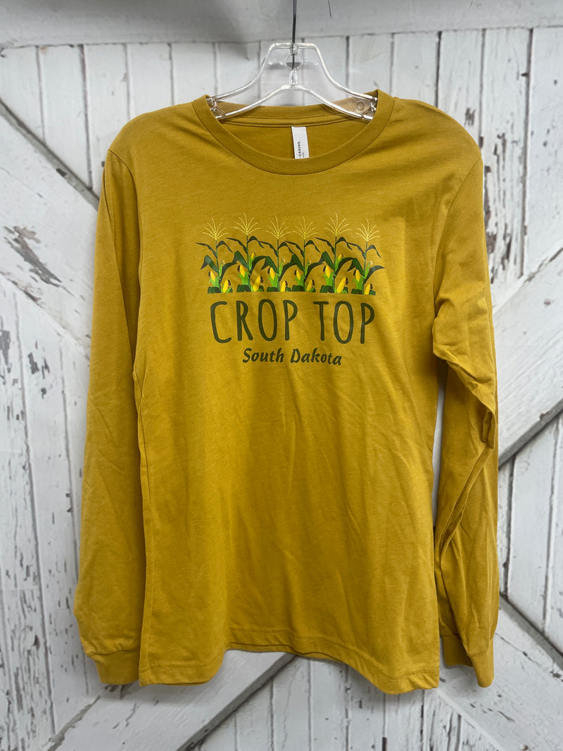 SCRATCHPAD LS SD CROP TOP-MUSTARD