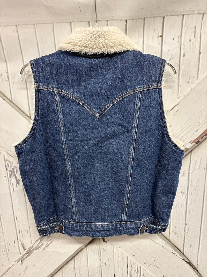 DENIM SHERPA LINED VEST