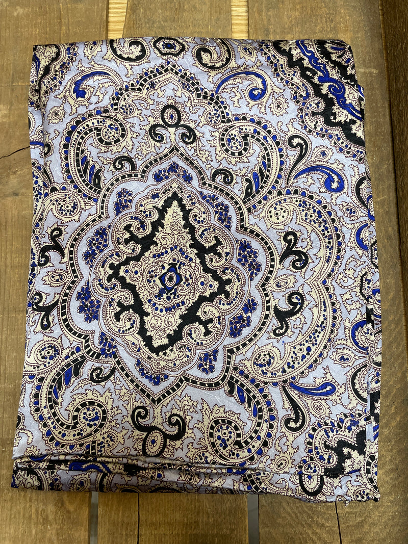 WT PAISLEY IVORY/GOLD SILK SCARF