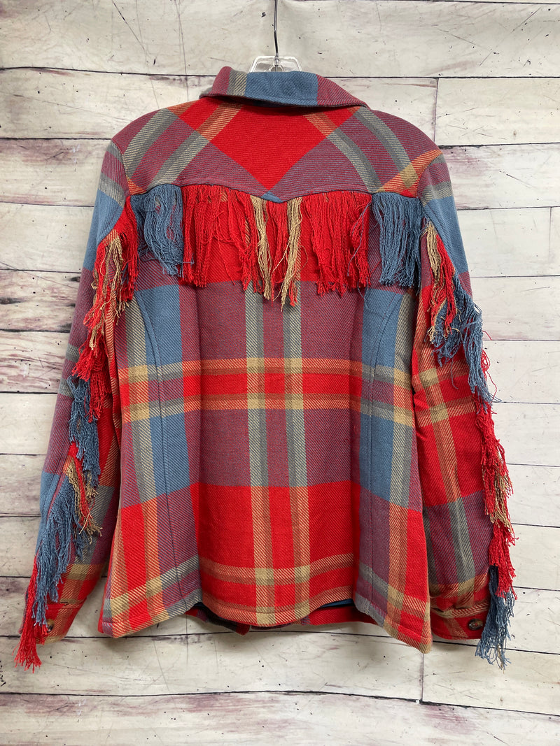 STS PLAID FRINGE JACKET 