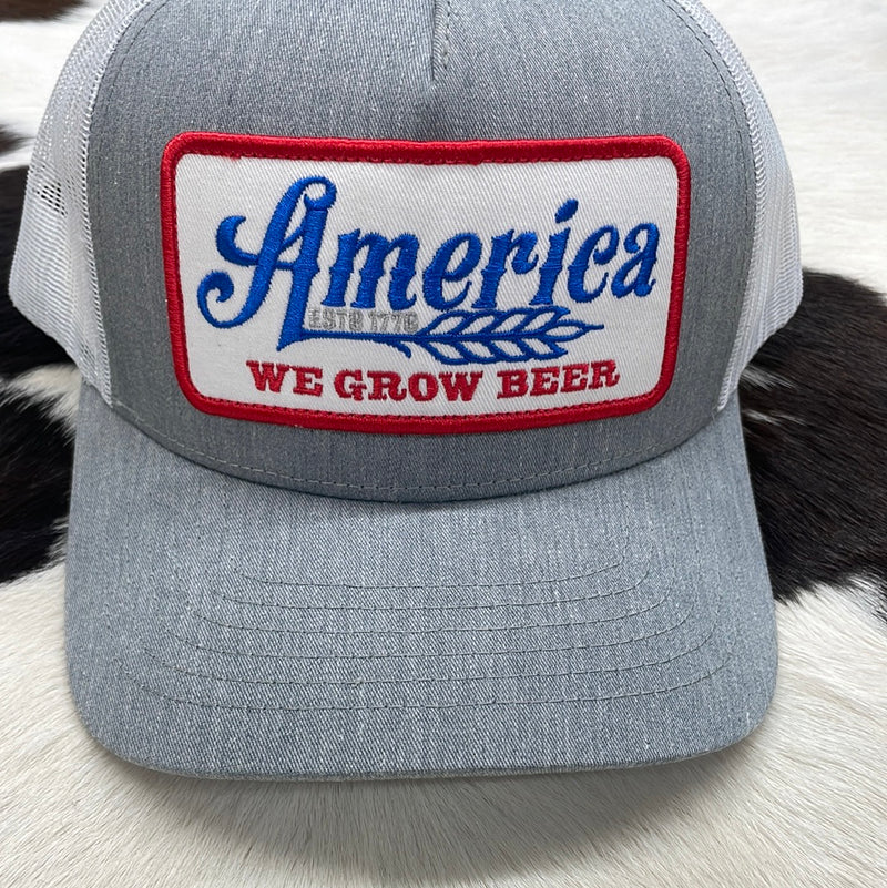 WE GROW BEER GRAY HAT