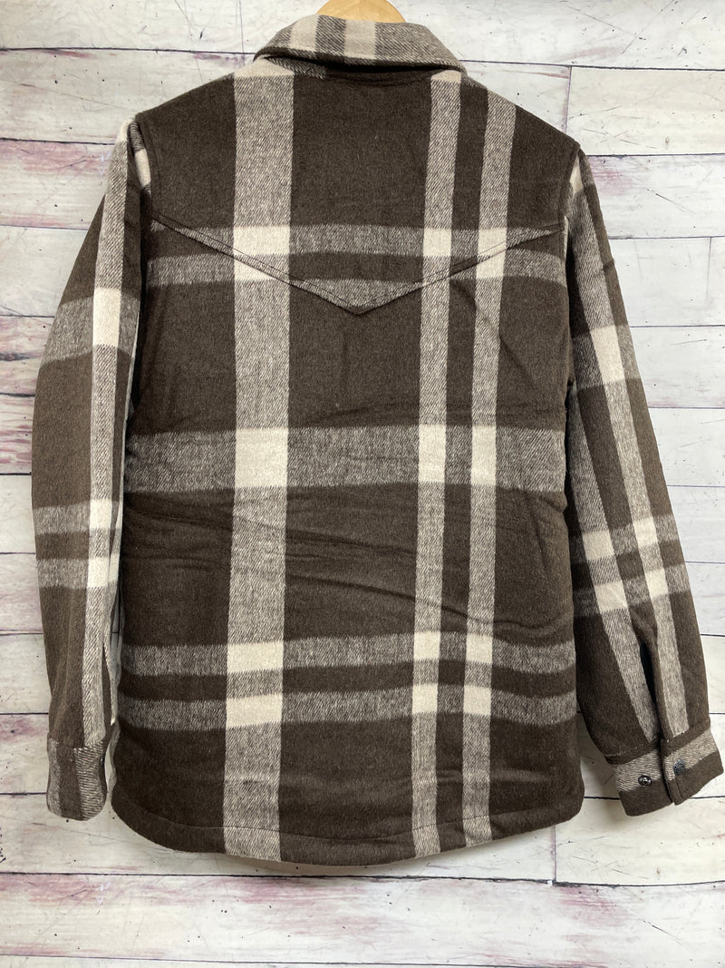 LADIES BROWN PLAID JACKET 