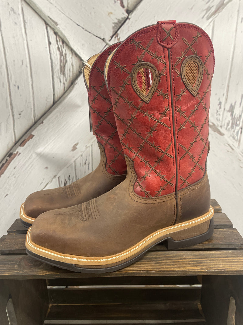 TWISTED X RED TOP ALLOY SQ TOE BOOT