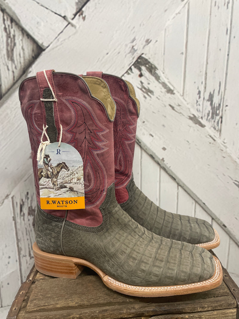 R WATSON NUBUCK CHARCOAL CAIMAN BELY & ROSA GOAT