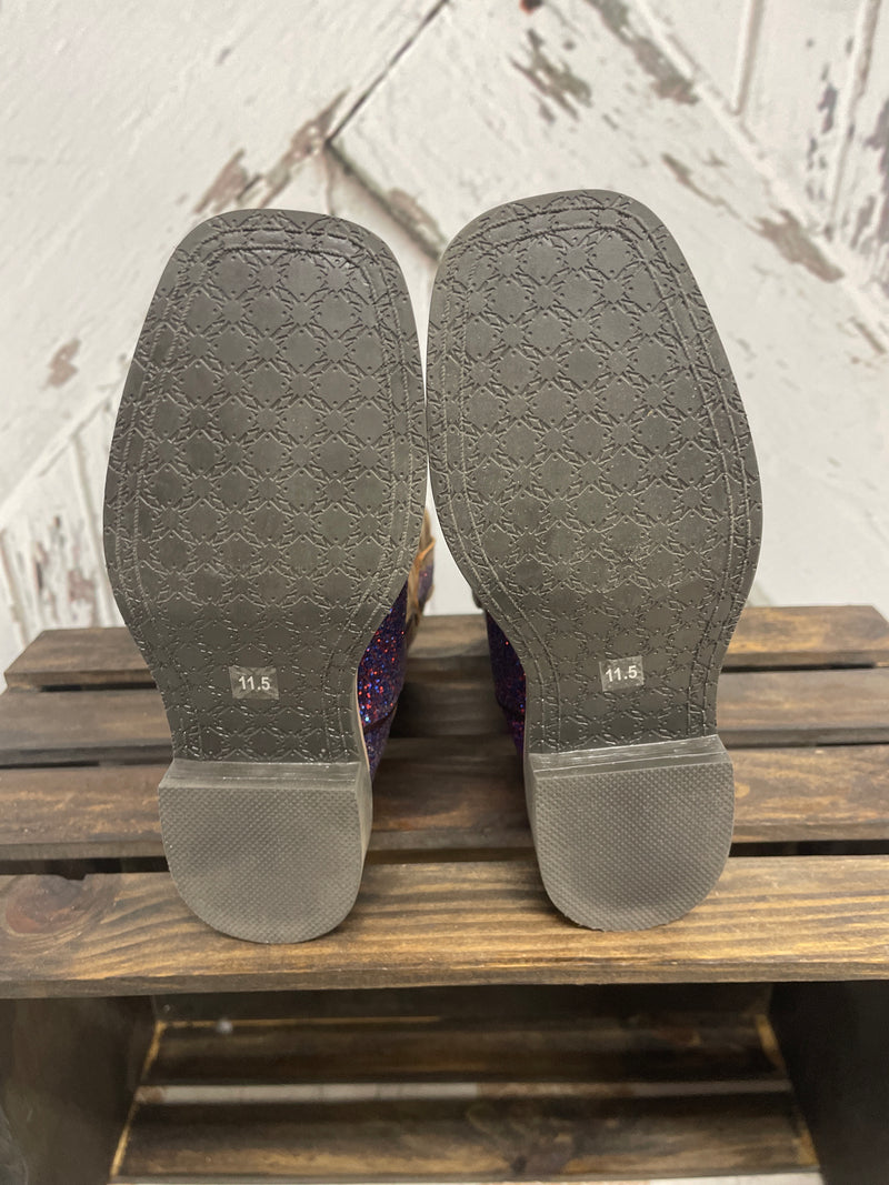 SMOKY MOUNTAIN "ARIEL" BOOTS-PURPLE GLITTER/BRN DISTRESS