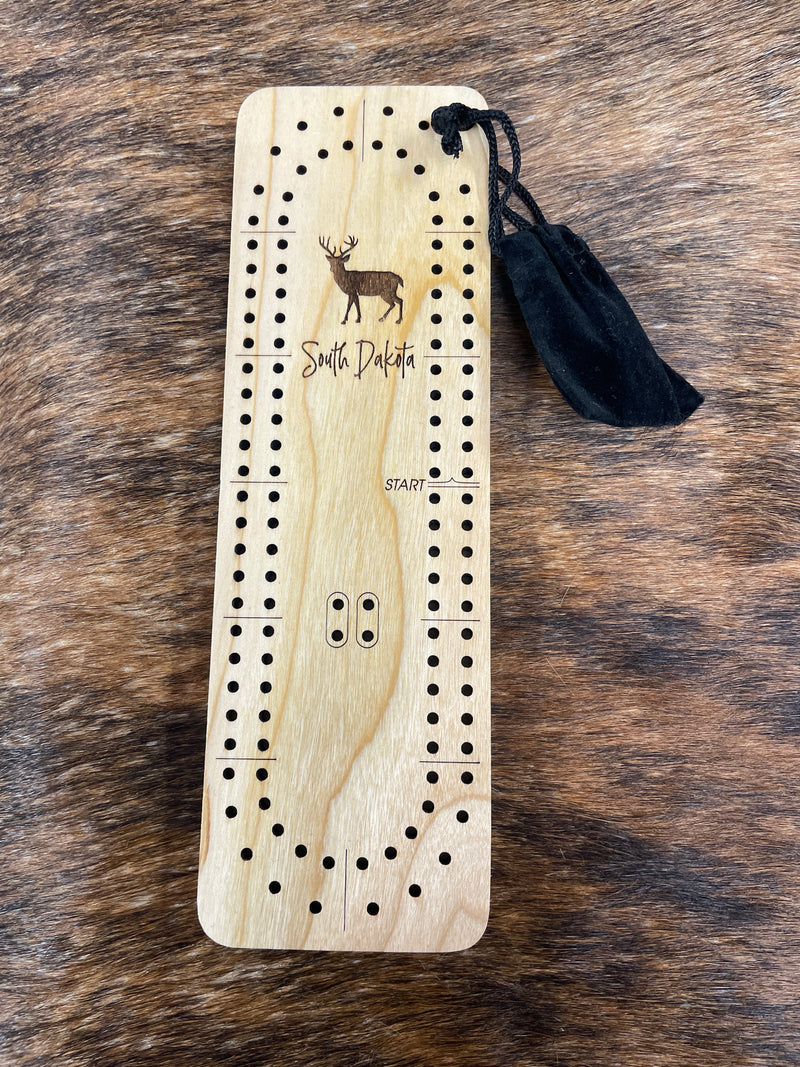 SD DEER THEMED CRIBBAGE BOARD