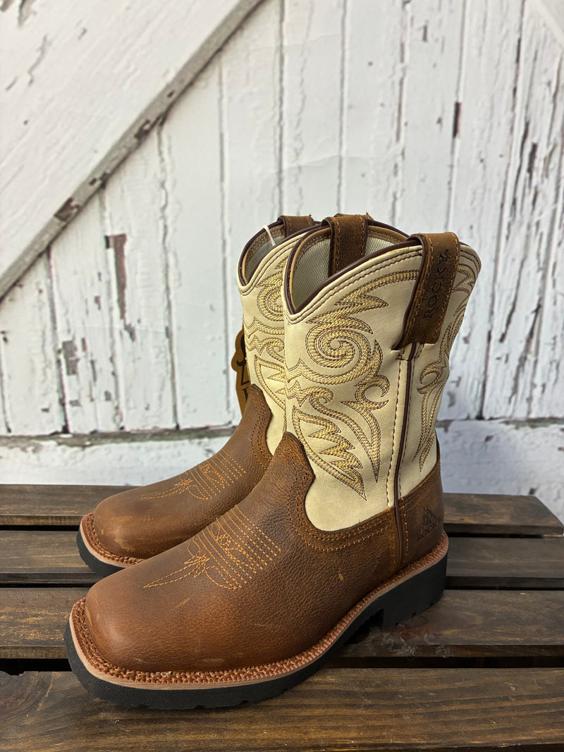 ROCKY 8" WESTERN BOOT -BRN/BONE