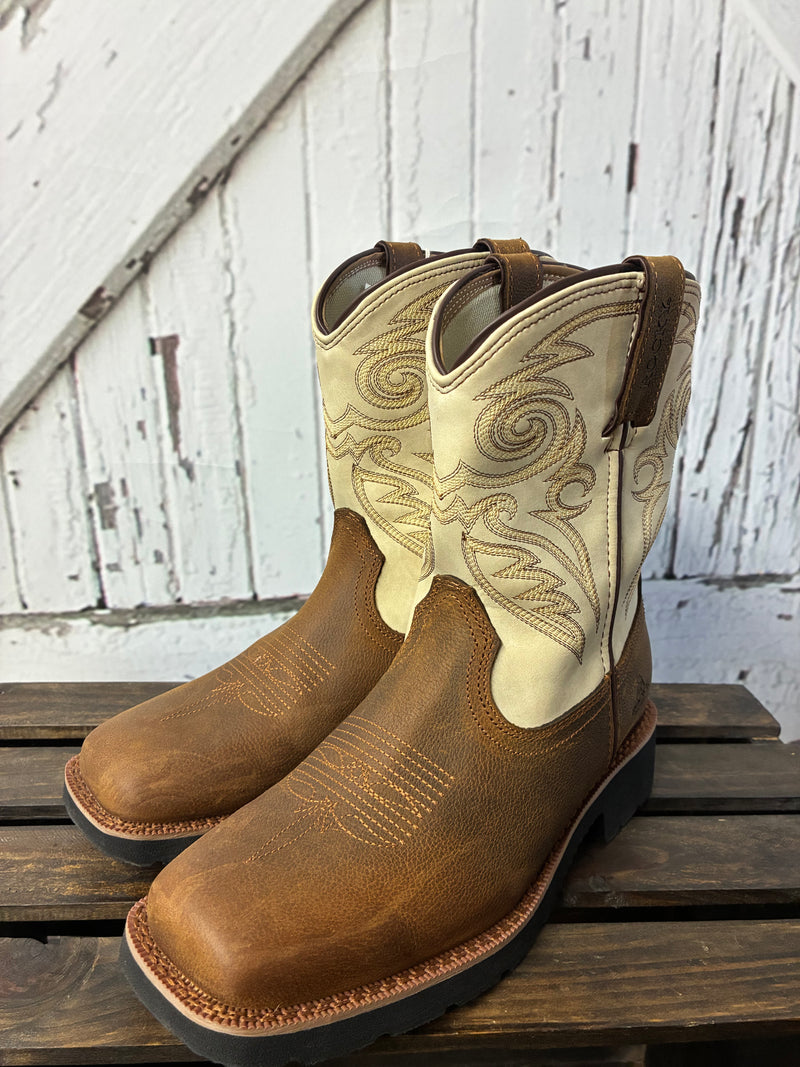 ROCKY 8" WESTERN BOOT -BRN/BONE