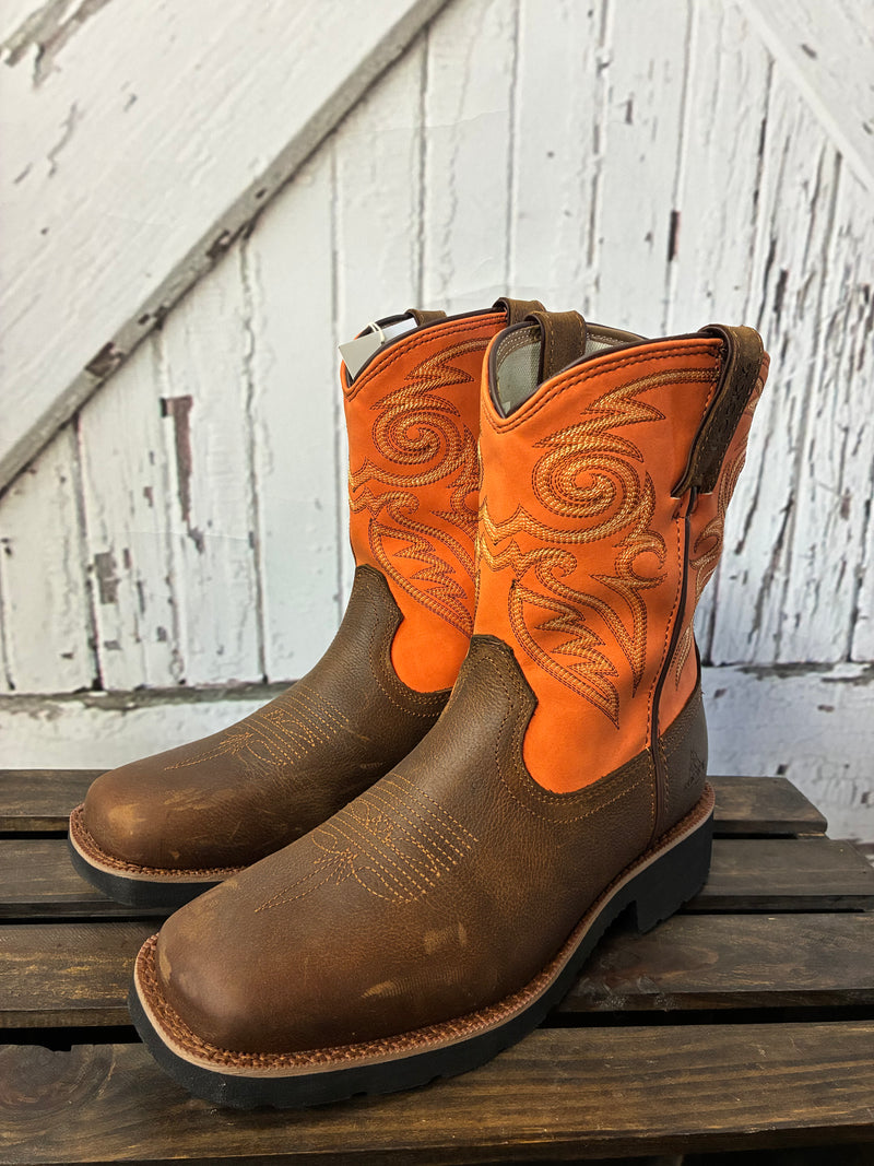 ROCKY 8" WESTERN BOOT-BRN/ORANGE