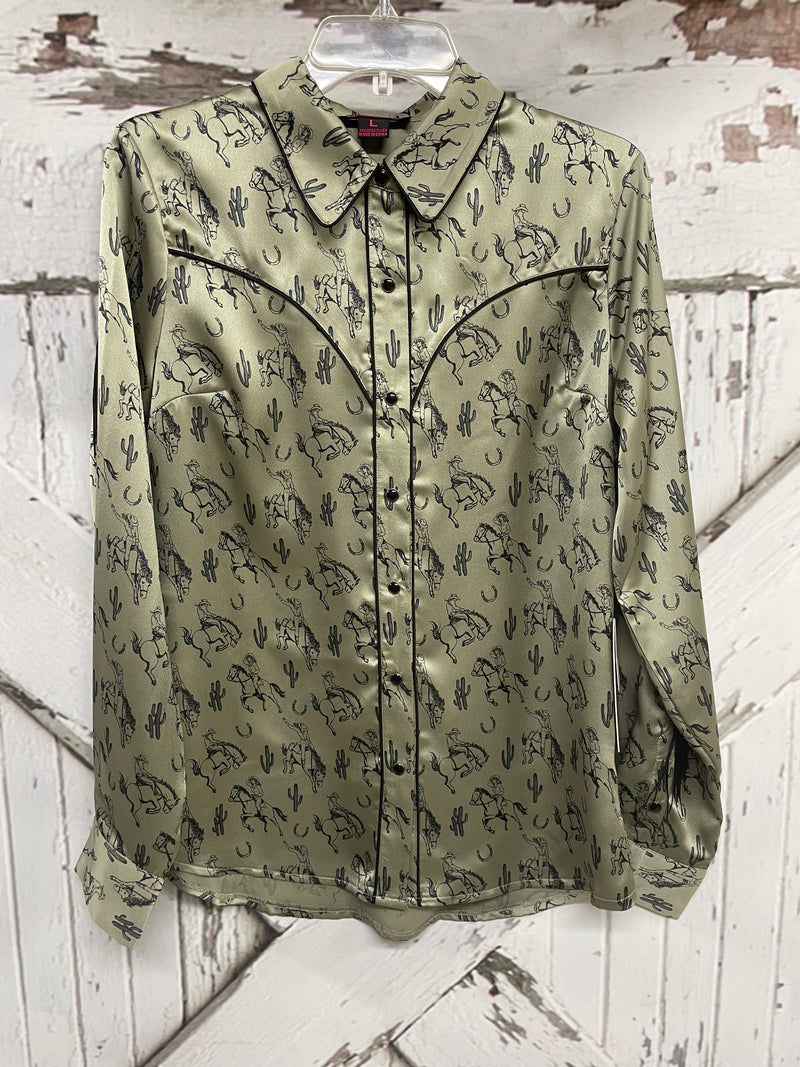 ROCK & ROLL RETRO SATIN SNAP LS