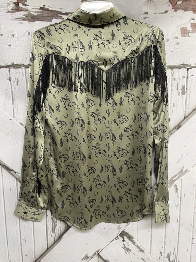 ROCK & ROLL RETRO SATIN SNAP LS