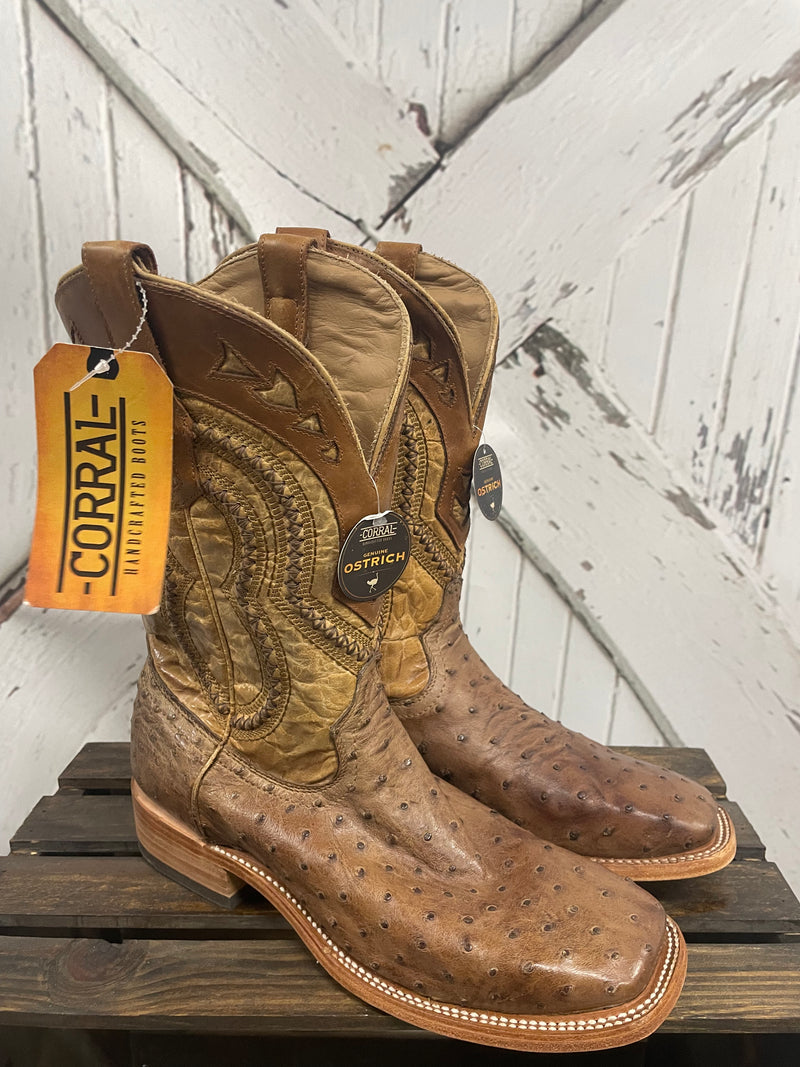 CORRAL ORIX OSTRICH OVERLAY BOOTS