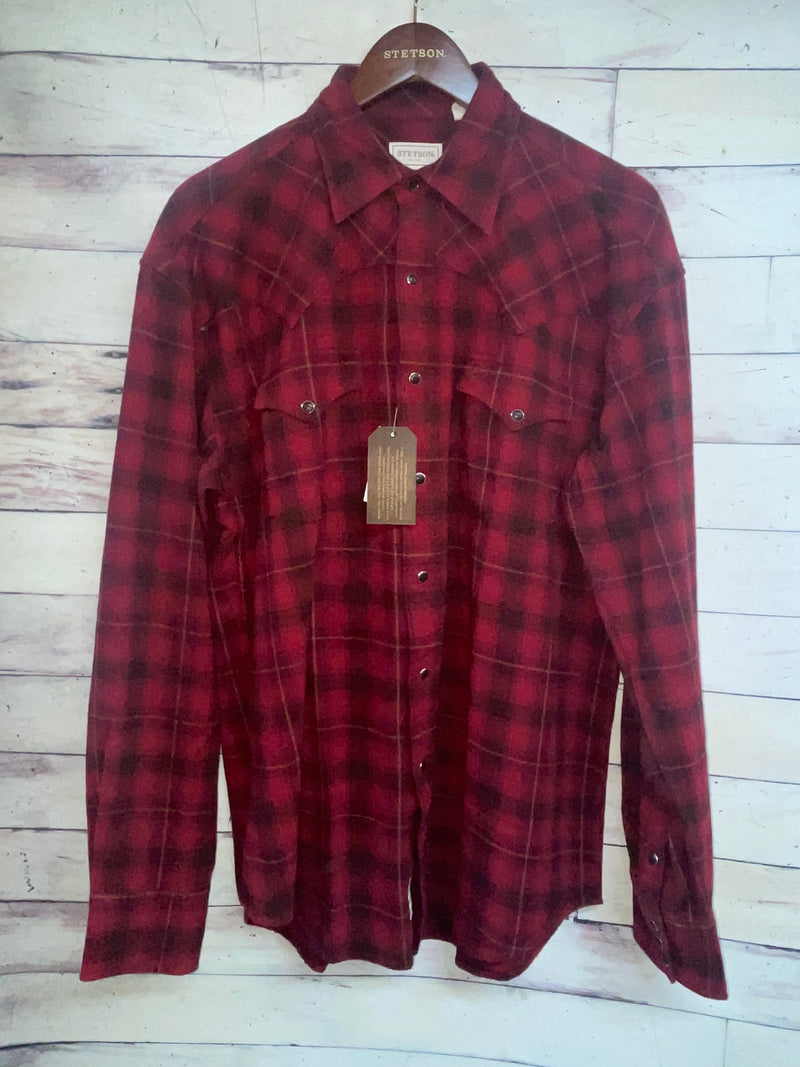 STETSON LS RED PLAID SHIRT