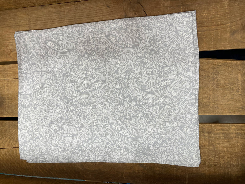 AA GREY/WHITE PAISLEY SILK SCARF