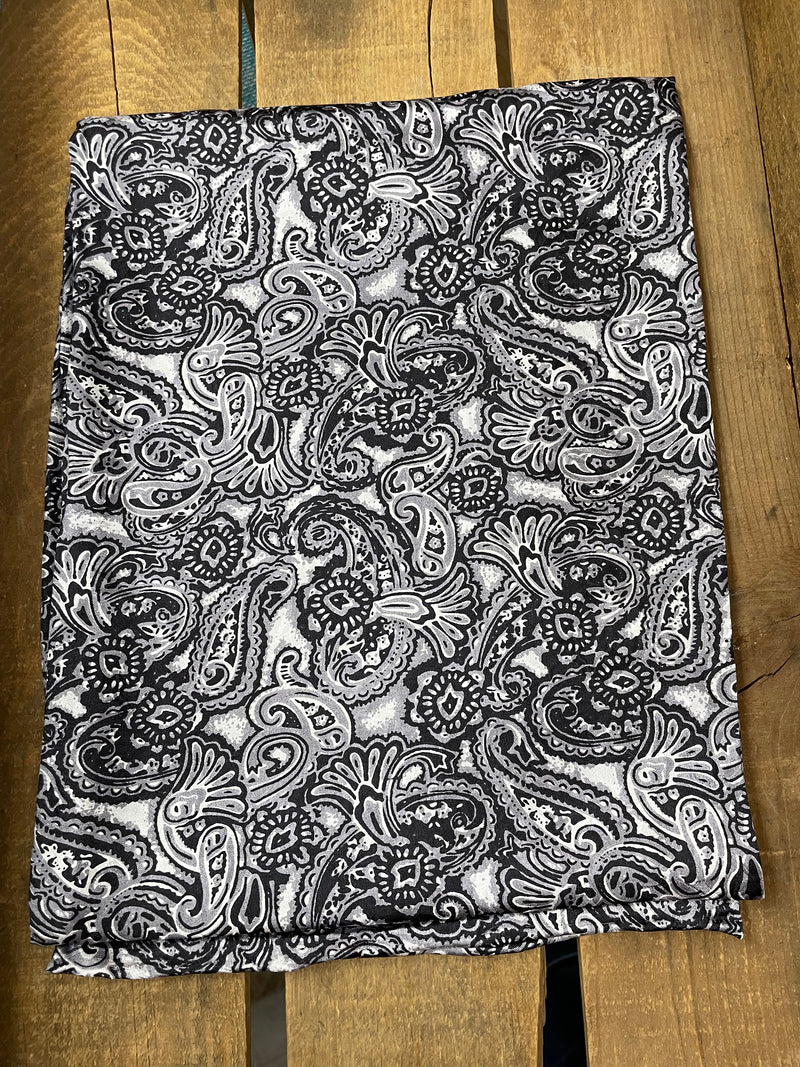 WT PAISLEY SILVER/SMOKE SILK SCARF