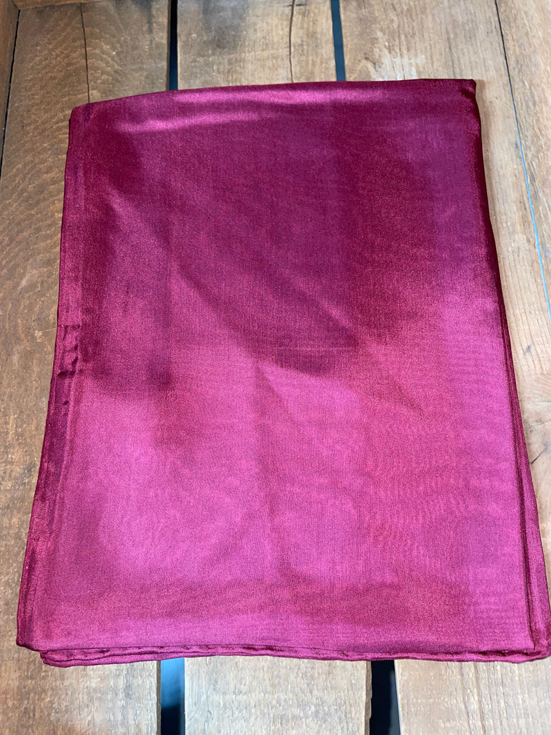 WYO TRADERS - Solid Maroon Silk Scarf