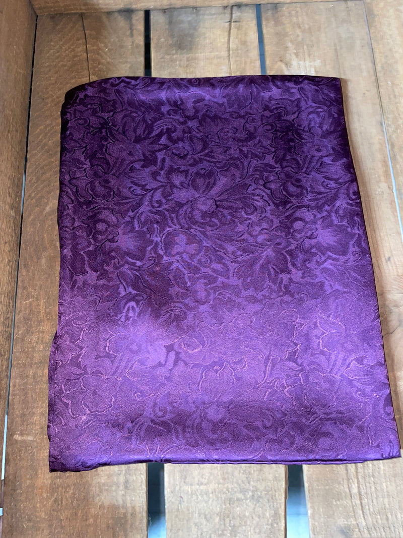 WT JACQUARD PLUM 100% SILK WILD RAG