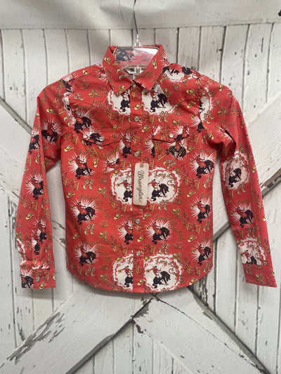 Wrangler pink bucking horse shirt