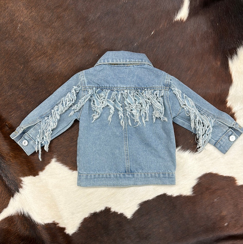 SHEA BABY DENIM FRINGE JACKET