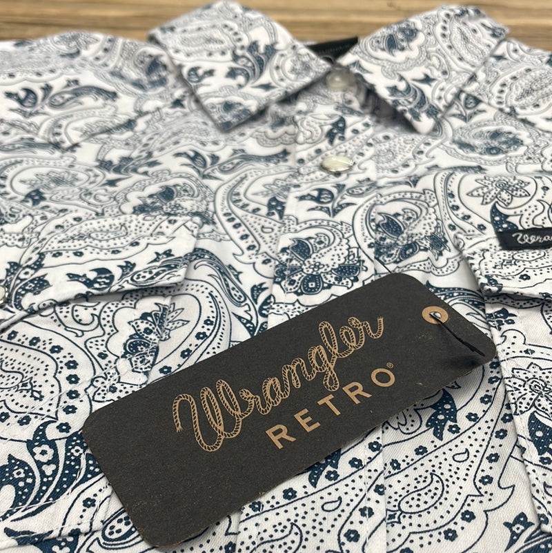 WRANGLER RETRO WHITE BLUE SHIRT