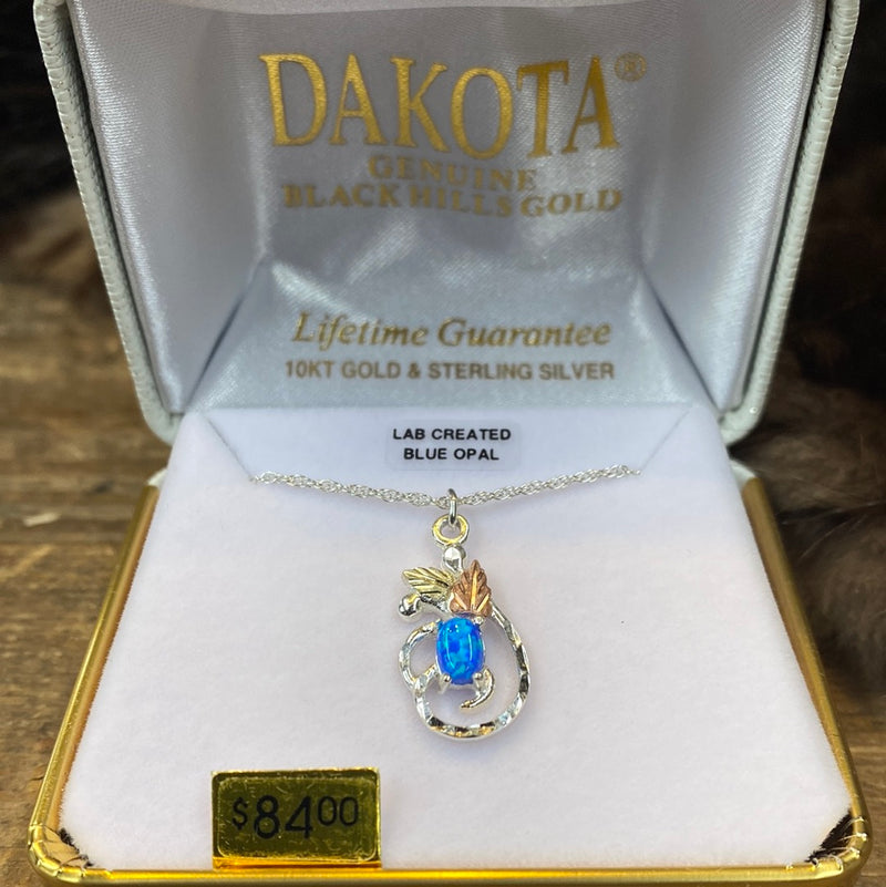 DAKOTA GOLD BLUE OPAL NECKLACE