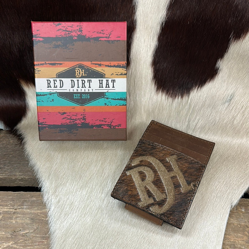 RED DIRT NATURAL BRINDLE CARD CASE WITH CLIP