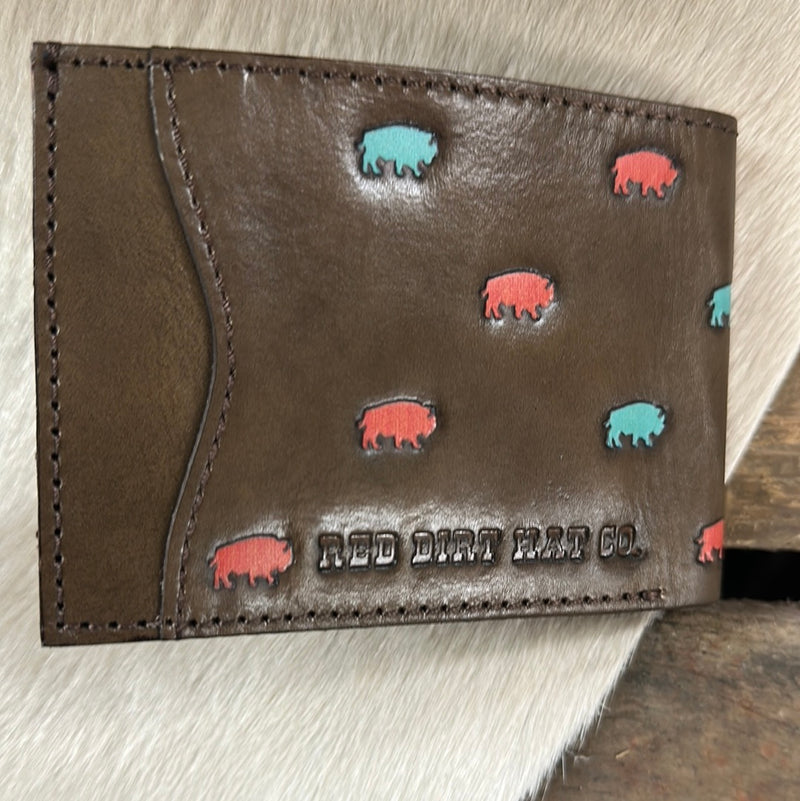 RED DIRT HAT BISON PATTERN BIFOLD WALLET