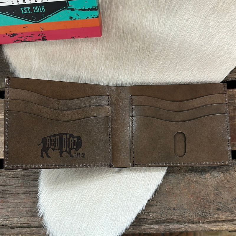 RED DIRT HAT BISON PATTERN BIFOLD WALLET